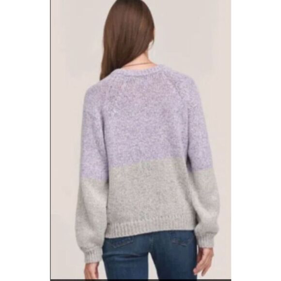 Velvet By Graham & Spencer‎ Womens Colorblock Skylar Sweater Lilac Gray XL NWT - Picture 5 of 11